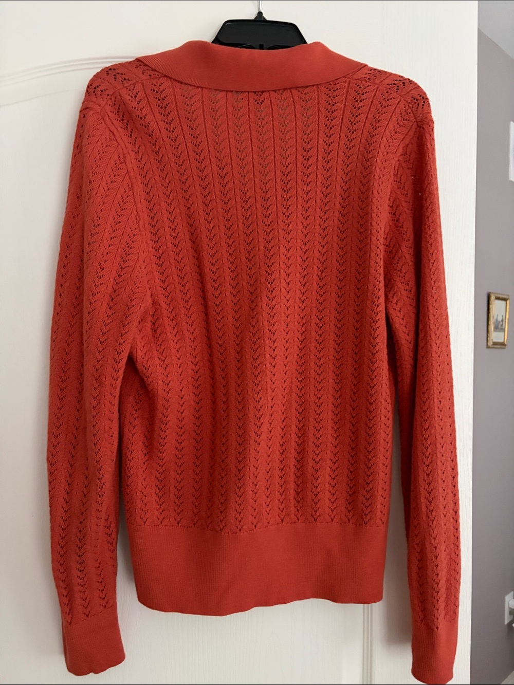NWOT Pendleton Knit Polo V-neck Sweater in Rust Color - Picture 6 of 6